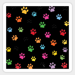 Colorful paw prints pattern Sticker